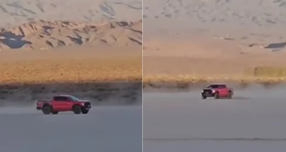 Camioneta daños Pampa del Leoncito