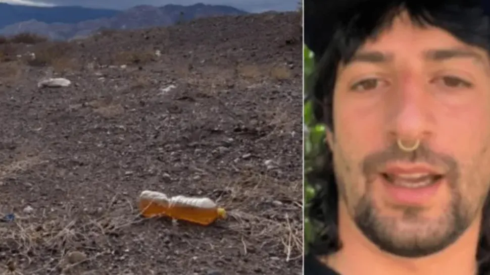 Botellas de orina en la ruta